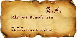 Rábai Atanázia névjegykártya